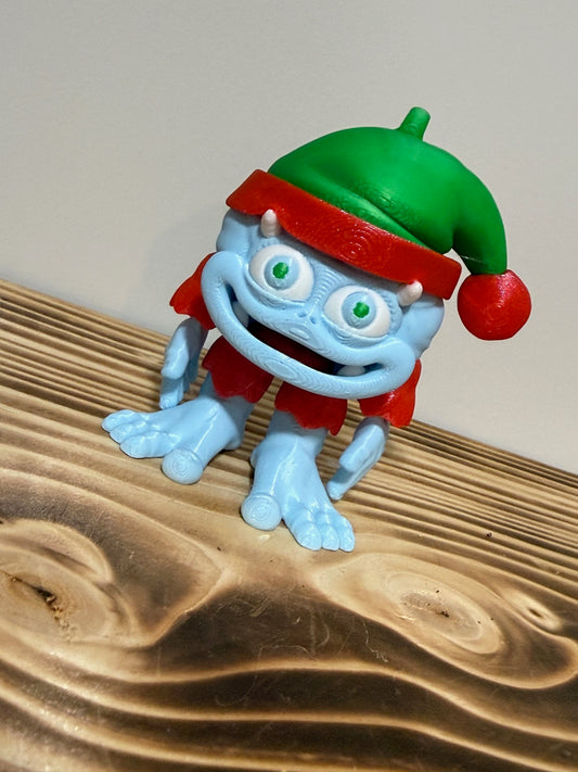 Santa yeti keychain or ornament