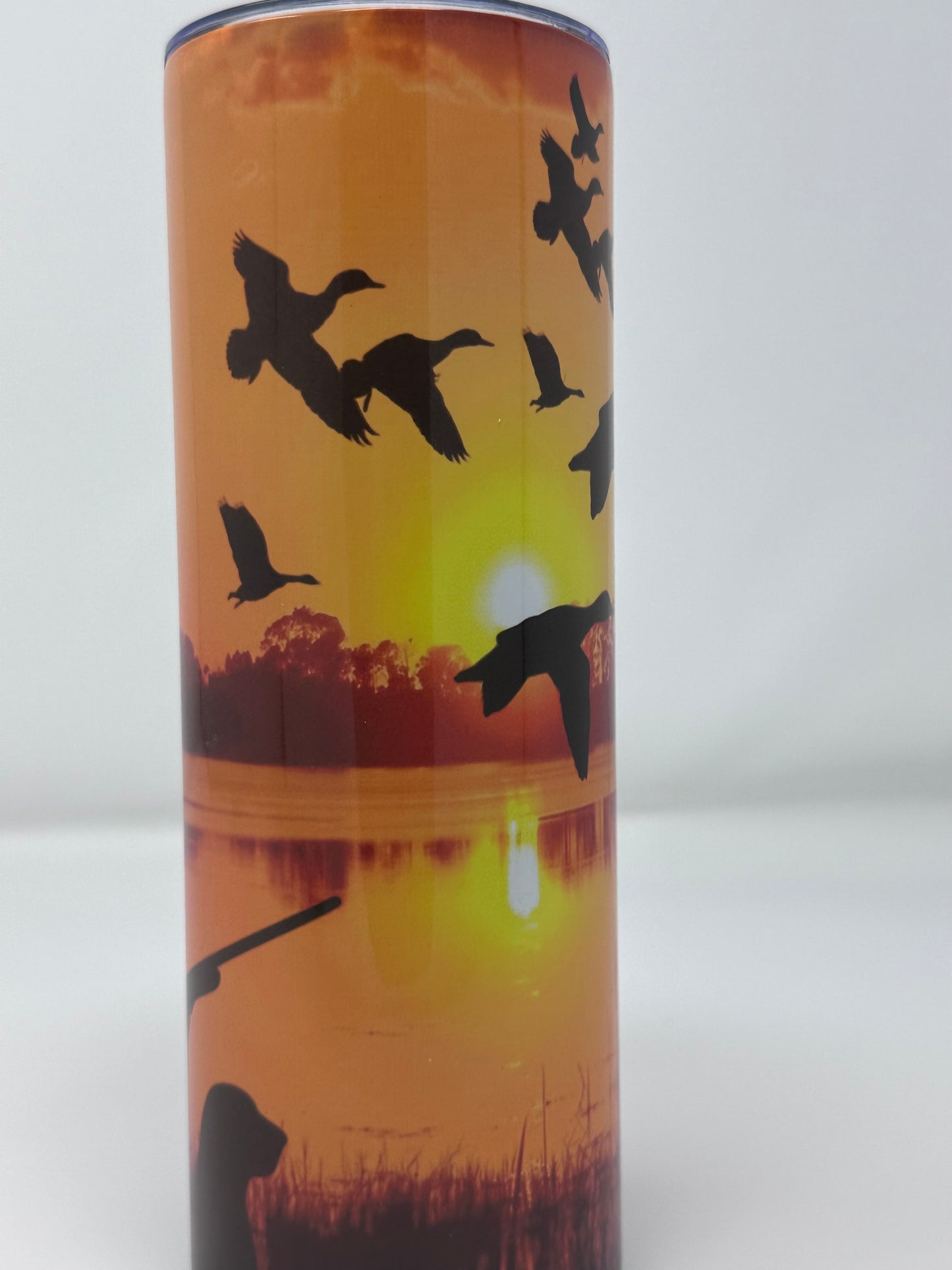 Duck hunting at Sunrise tumbler