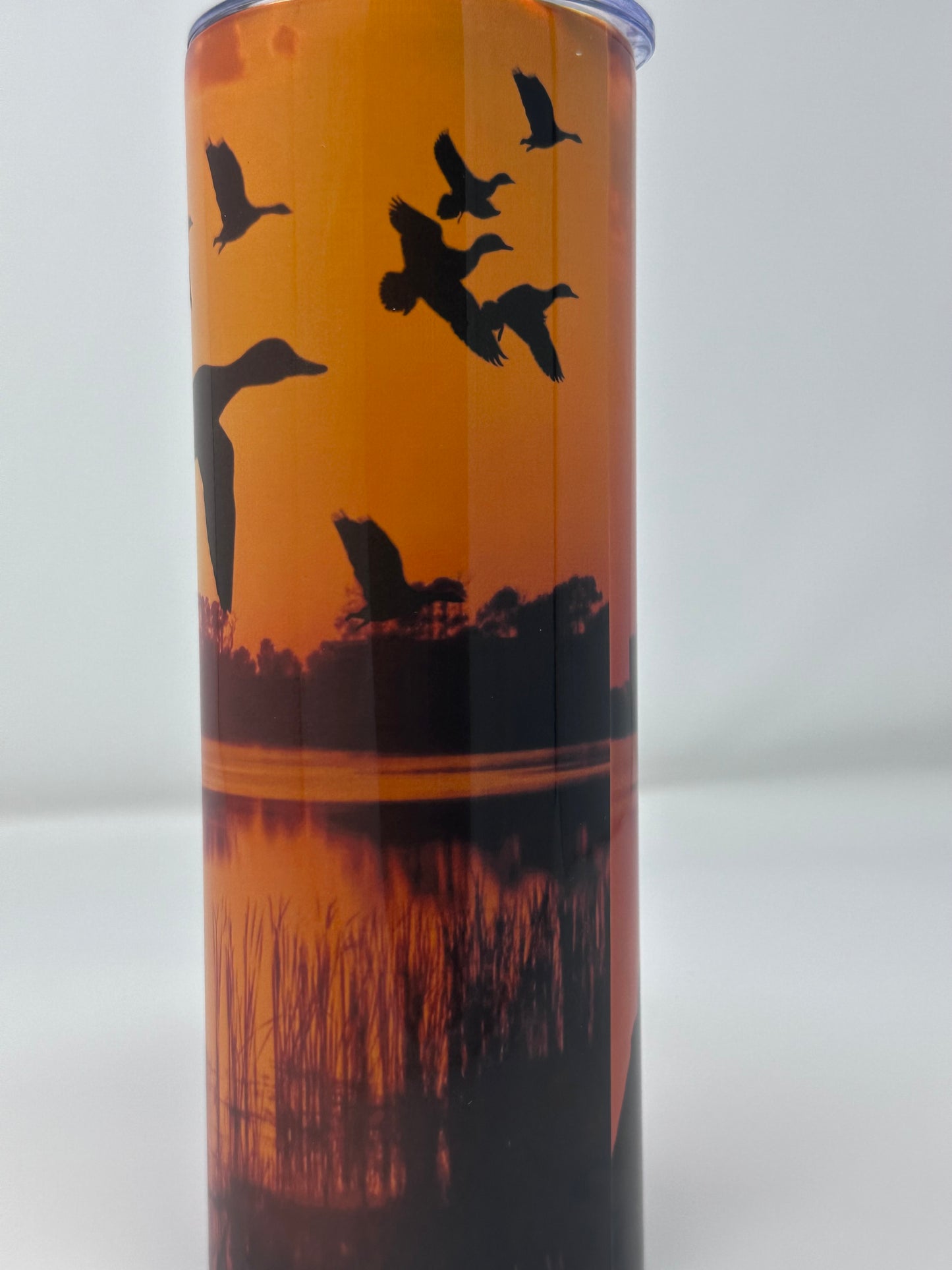 Duck hunting at Sunrise tumbler